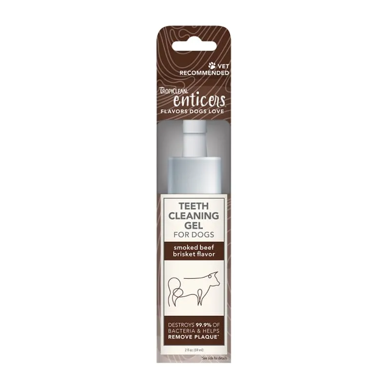 [15% OFF] Tropiclean Enticers Hickory Smoked Beef Brisket Teeth Cleaning Gel for Dogs 2oz