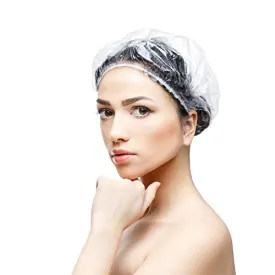 30pcs Disposable Shower Caps - Multi-Purpose Thickening Elastic Bath Cap Plastic Waterproof Clear Shower Cap Bath Shower Caps Women Spa,Men Hair Caps,Home Use,Hotel and Hair Salon, Travel.(Size 52CM)