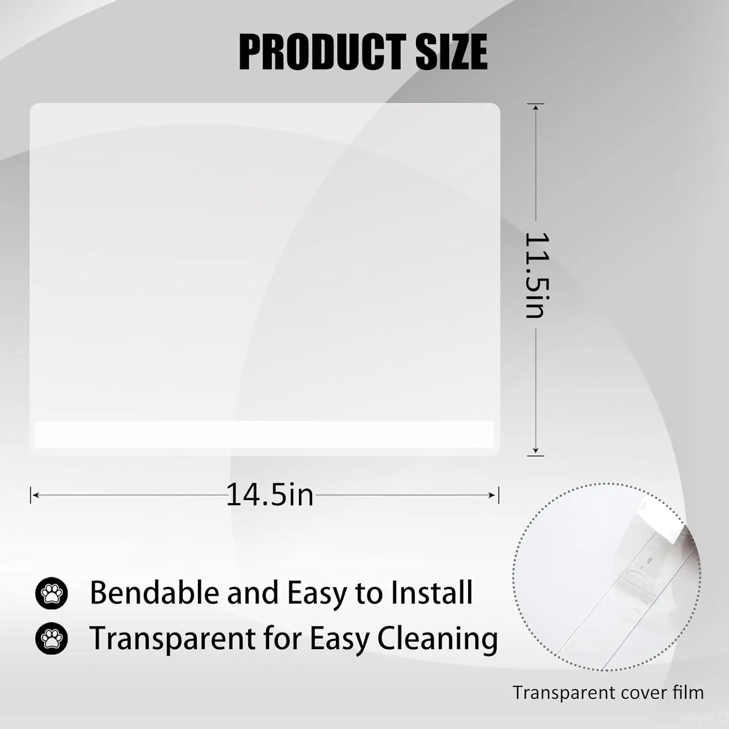 6PCS Cat Litter Box Pee Shields,Transparent Easy Clean Splash Guard for Open Top Litter Pan 14.511.5in- Litter Box Not Included(6PC)