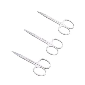 ABMRO 3pcs Small Eyebrow Scissors and Nose Hair Scissor, Beard Moustache Eyelash Nail Trimmer Facial Hair Grooming Scissors for Man and Woman