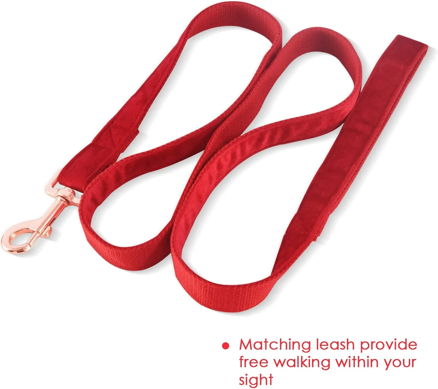 Bubblepup Velvet Dog Collar and Leash Set, Dog Collars for Small Medium Large Dogs Leash for Training & Walking