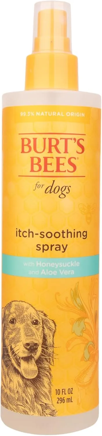 Burt's Bees for Pets Itch Soothing Spray with Honeysuckle, 95% Natural Origin Formulas, Canine Spritz for Itchy Dogs, 2pk 10oz