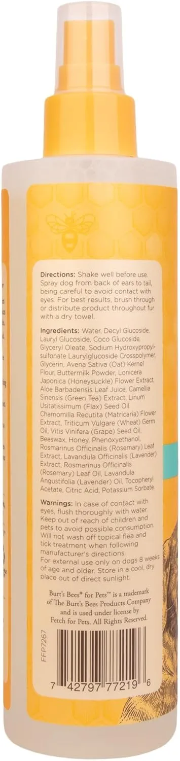 Burt's Bees for Pets Itch Soothing Spray with Honeysuckle, 95% Natural Origin Formulas, Canine Spritz for Itchy Dogs, 2pk 10oz