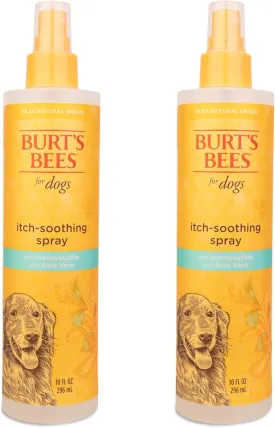 Burt's Bees for Pets Itch Soothing Spray with Honeysuckle, 95% Natural Origin Formulas, Canine Spritz for Itchy Dogs, 2pk 10oz