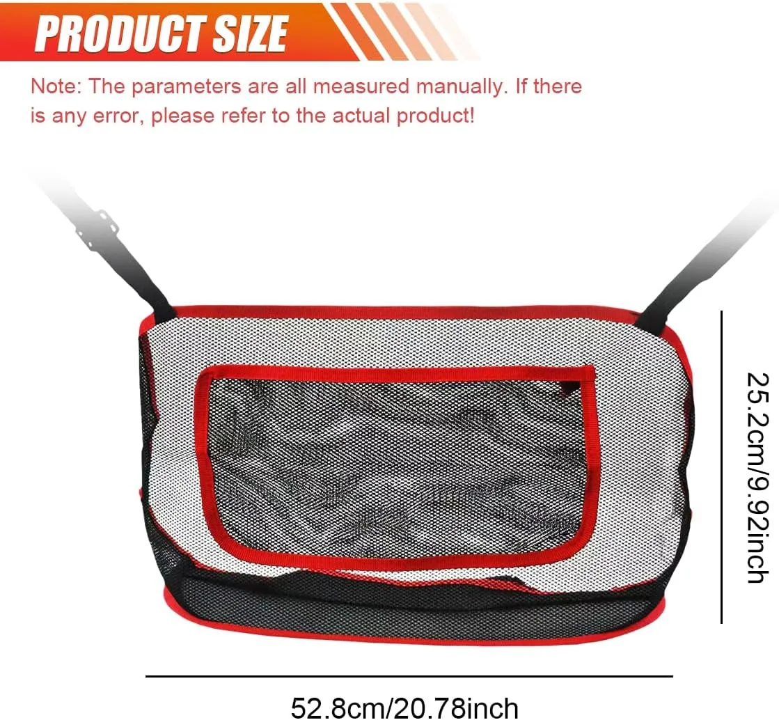 Car Purse Holder Between Seats, Net Pocket Handbag Holder for Cars, Car Mesh Organizer, Universal Auto Storege Bag Accessory for Phone Document, Barrier of Backseat Pet Kids (Red)