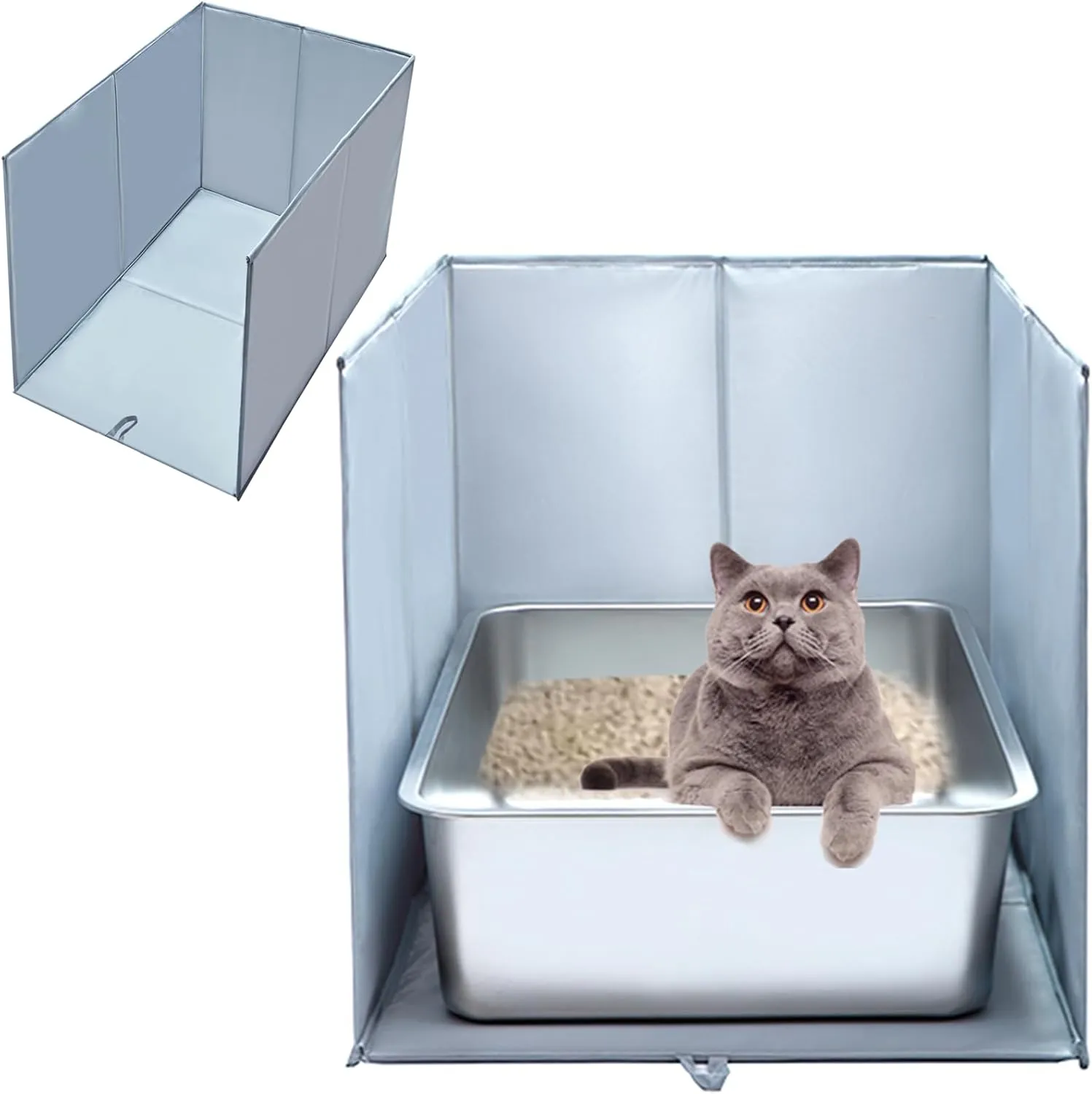 Cat Litter Box Enclosure with Splash Guard & Anti-Leak Design  Large Litter Pan Shield, Cat Litter Mat Removable & Easy-Clean Surfaces (Size : 24" L17.5" W16" H)