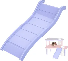 Chinchilla Ramp, Hamster Stairs Hamster Bridge Cute Guinea Pig Bridge Mouse Cage Furniture Accessories, Small Guinea Pig Ramp for Cage, Acrylic Purple (7.48" L)