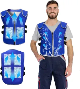 Cooling Vest With 20pcs Ice Packs for Men Women - Ice Cold Vest Adjustable Cool Jacket for Working Hot Weather