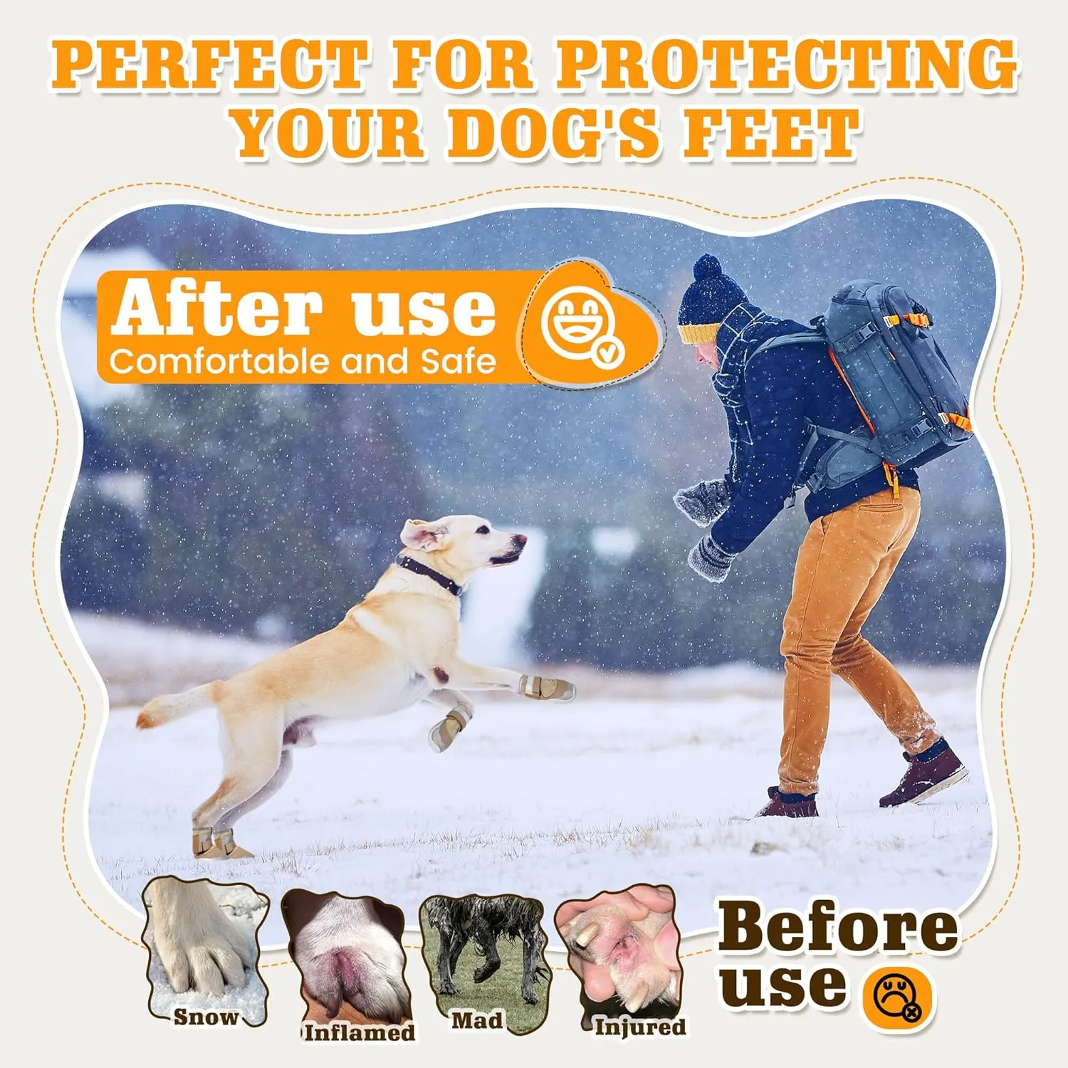 DcOaGt Dog Shoes Large Size Dogs,Mesh Breathable Dog Boots & Paw Protectors for Hot Pavement Summer Winter Snow, 360Anti-Slip Dog Booties with Reflective Strips for Hiking/Walking,Khaki 4PCS(Size 8)