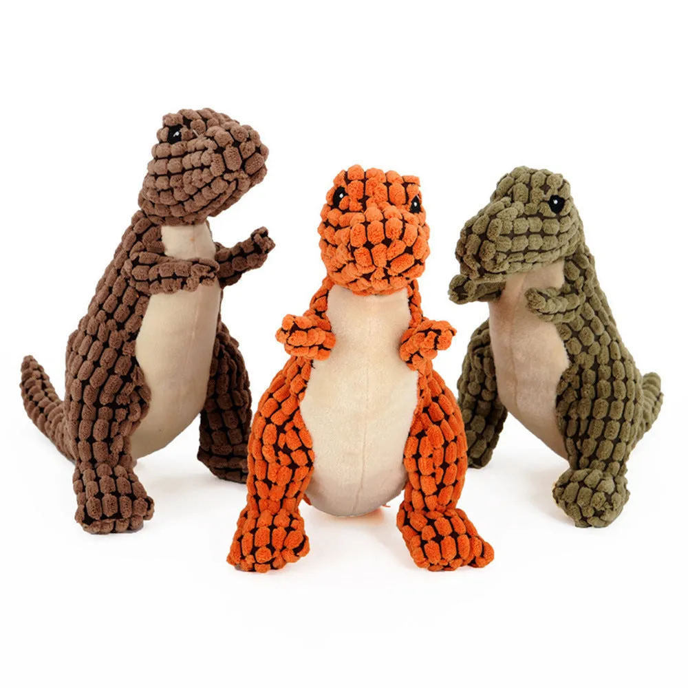DinoChew: Plush Dinosaur Dog Toy with Squeaker – Perfect for Large Dogs & Chewers!