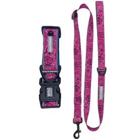 Dog Collar and Leash Set | Bandana Boujee Hot Pink