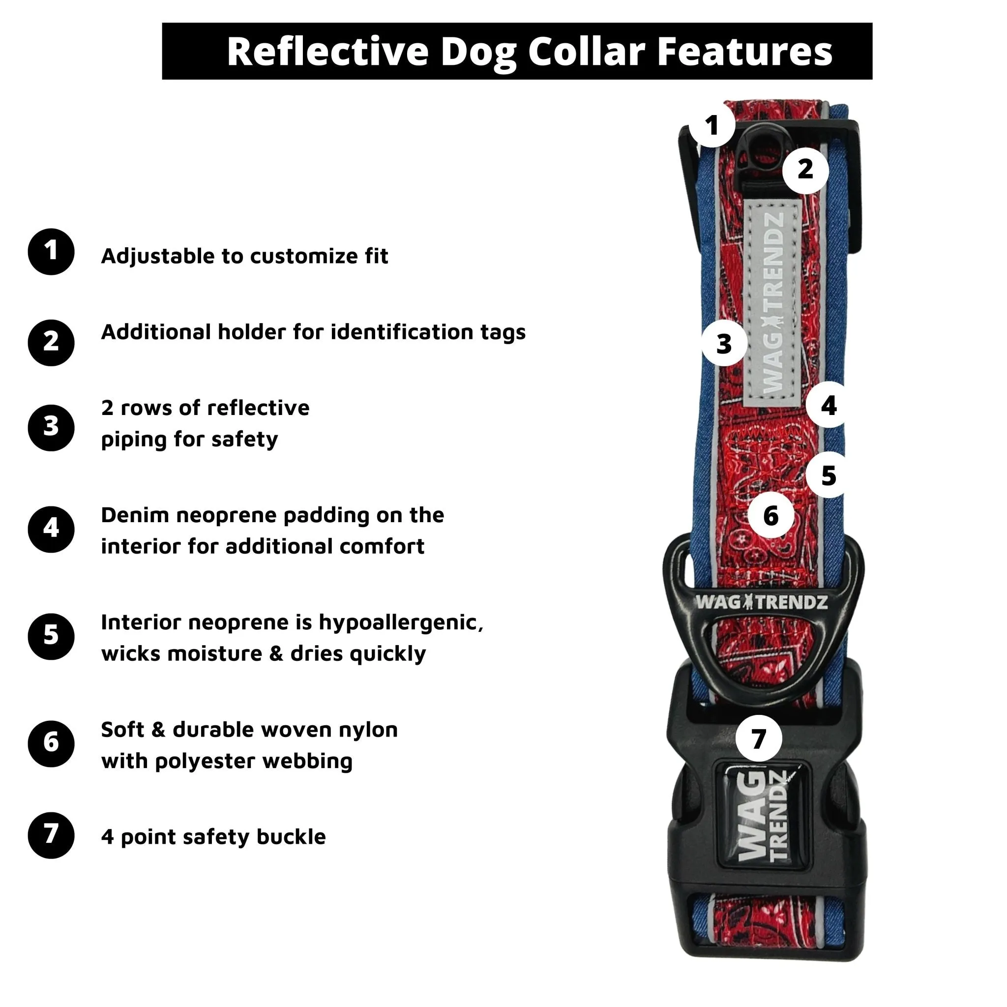 Dog Collar and Leash Set | Bandana Boujee Red