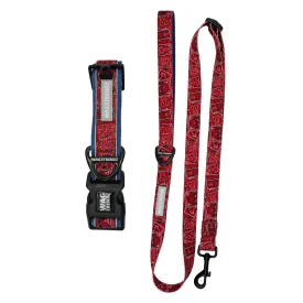 Dog Collar and Leash Set | Bandana Boujee Red