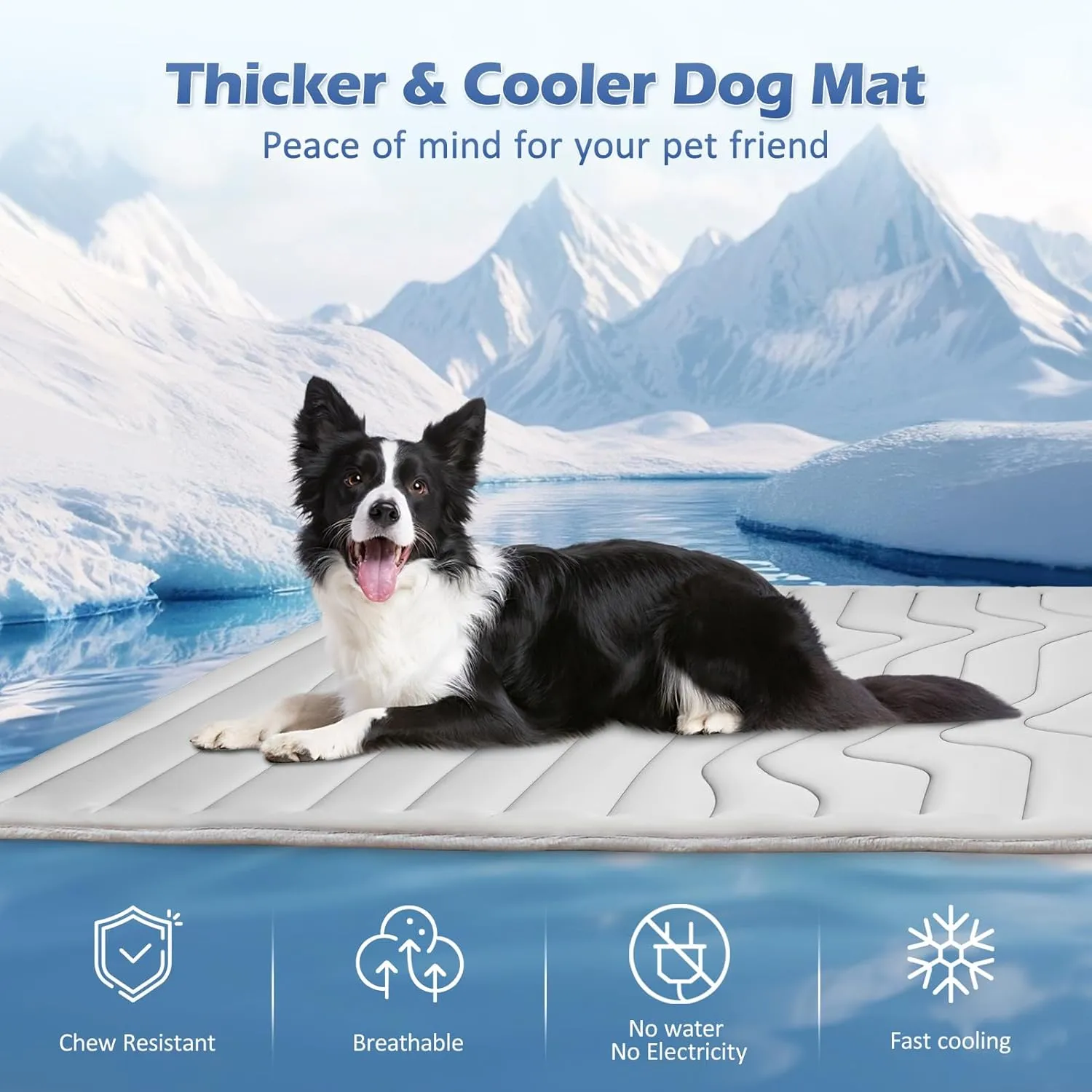 Dog Cooling Mat, Reversible Self Cooling Pad for Dogs (Cool & Warm), Durable & Machine Washable, Pet Cooling Mat for Dogs - Keep Your Pet Cool and Comfy in Summer (Grey, XL, 59" x 40")