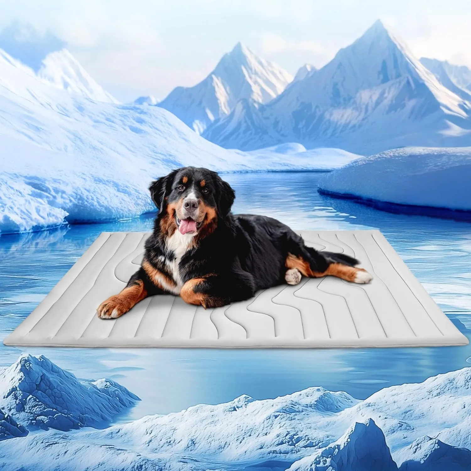 Dog Cooling Mat, Reversible Self Cooling Pad for Dogs (Cool & Warm), Durable & Machine Washable, Pet Cooling Mat for Dogs - Keep Your Pet Cool and Comfy in Summer (Grey, XL, 59" x 40")