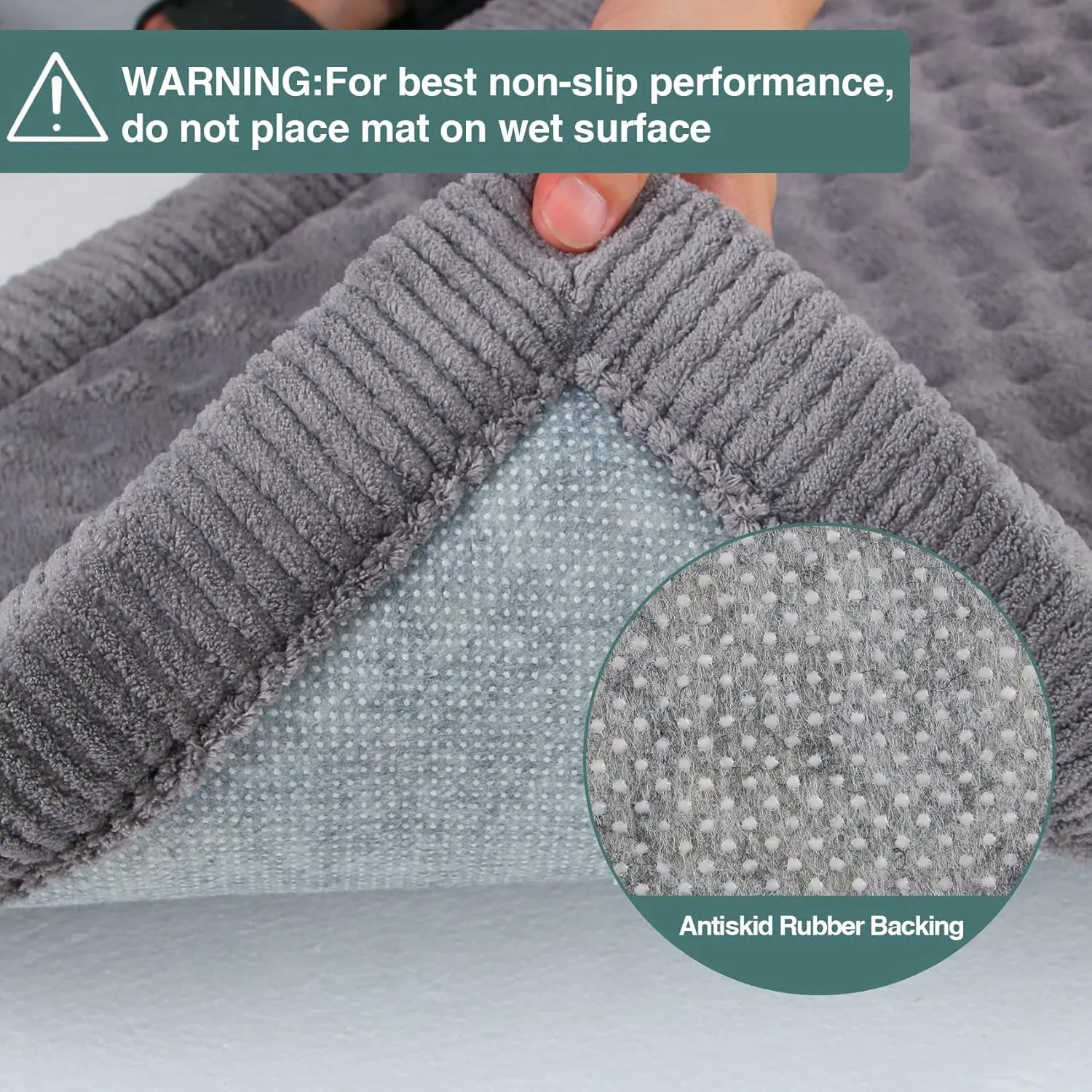 Dog Crate Pad 24x17 inch Gray Memory Foam Dog Bed Mat for Small Dog Cat Grey Washable Puppy Sleeping Bed Anti Slip