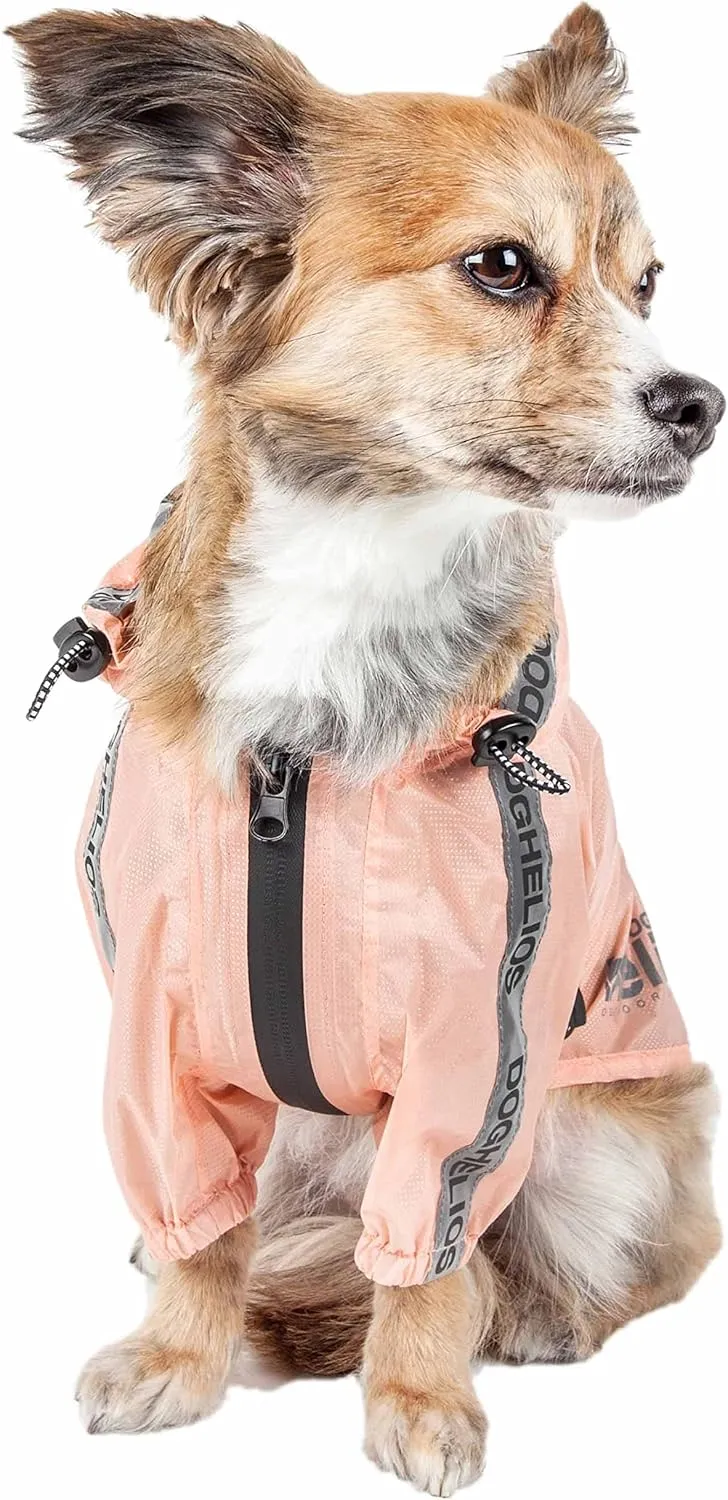 Dog Helios Torrential Shield Adjustable and Waterproof Dog Raincoat Poncho, XS, Pink