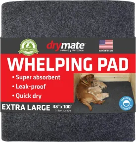 Drymate Whelping Box Liner Mat, Washable and Reusable Dog Puppy Pee Pad, Absorbent, Waterproof, Durable, Can Be Cut to Fit (USA Made) (48" x 100")