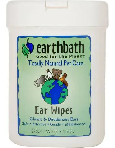 Earthbath Cleaning & Deodorising Ear Wipes For Pets ( 25-count )