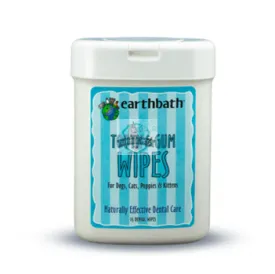 Earthbath Tooth & Gum Wipes For Dogs Cats Pets