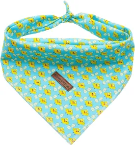 Elegant little tail Easter Dog Bandana, Chicken Eggs 1PC Washable Dog Scarf Female or Male Square Dog Bib Kerchief Scarf Adjustable Pet Bandana for Medium Large Dogs