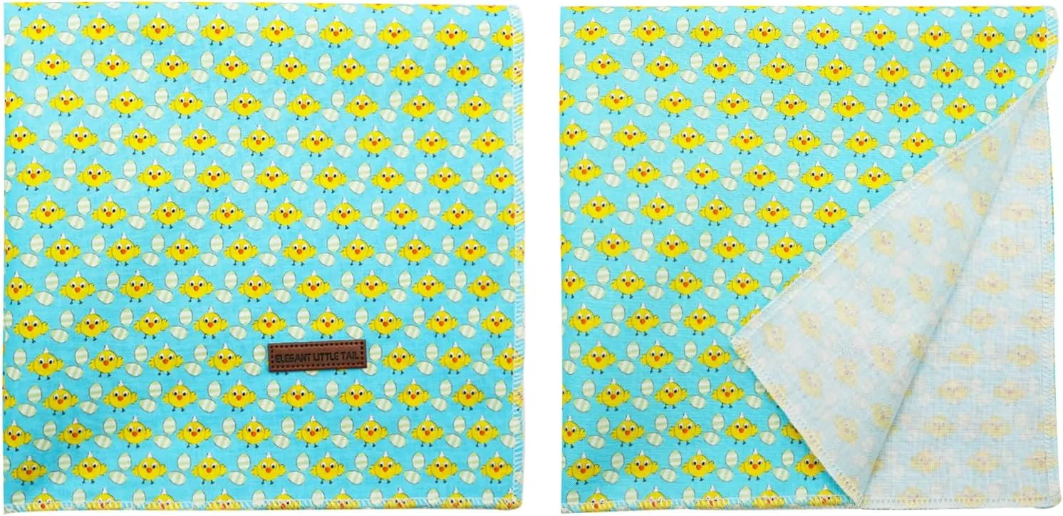 Elegant little tail Easter Dog Bandana, Chicken Eggs 1PC Washable Dog Scarf Female or Male Square Dog Bib Kerchief Scarf Adjustable Pet Bandana for Medium Large Dogs