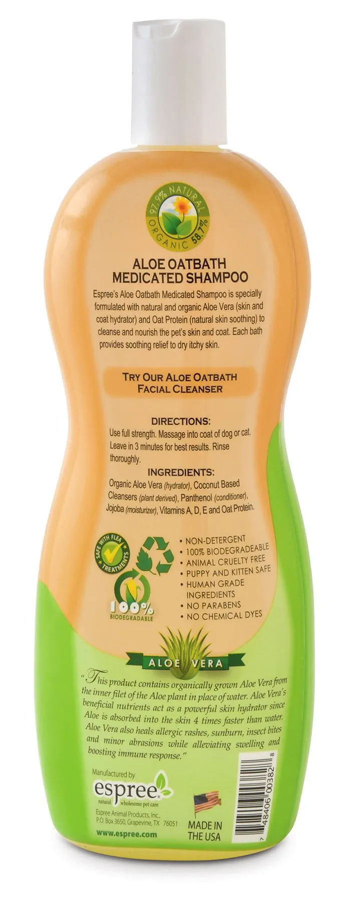 Espree Natural Aloe Oatbath Pet Shampoo