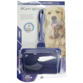 EURO GROOM - Self Cleaning Large Slicker Brush Hard Pin Dogs