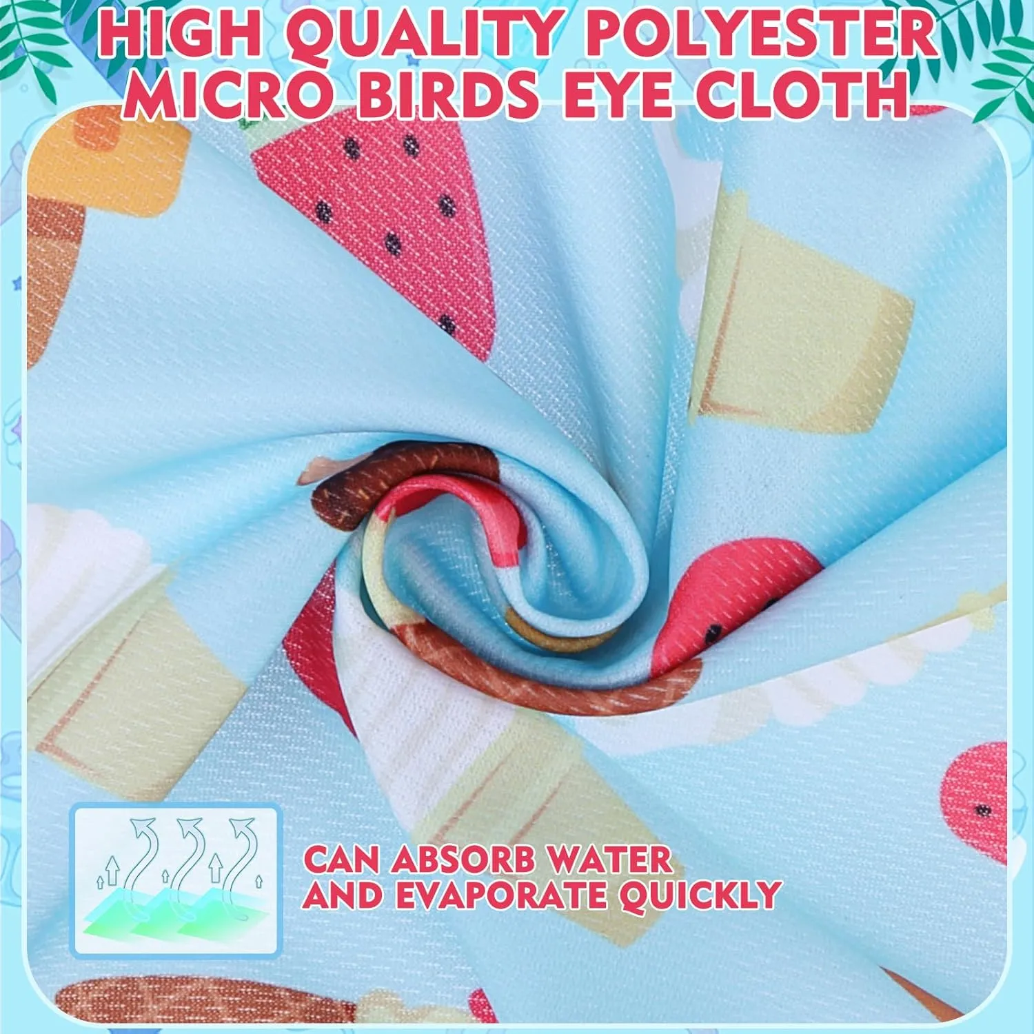 EXPAWLORER Dog Cooling Bandana - 3 Pack Summer Cool Down Hawaii Triangle Pet Scarf Ice Vest Neck Wrap Cooler in Cute Fruits Pattern, Perfect for Small Medium Large Breeds, Large