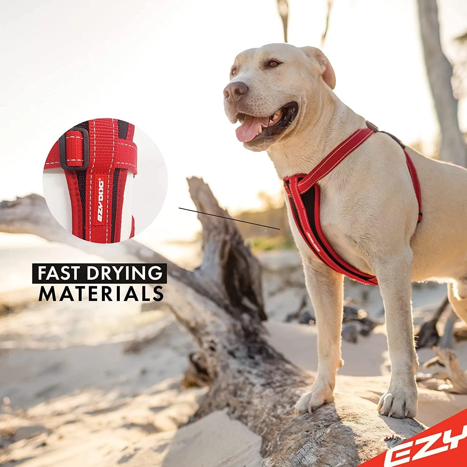 EzyDog Chest Plate No Pull Dog Harness  Escape Proof Harness with Reflective Stitching and Comfort Padding for Easy Walks, Training & Control - Car Restraint Included (Large, Green Camo)
