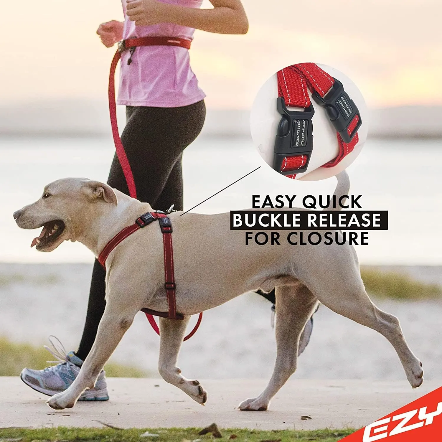 EzyDog Chest Plate No Pull Dog Harness  Escape Proof Harness with Reflective Stitching and Comfort Padding for Easy Walks, Training & Control - Car Restraint Included (Large, Green Camo)