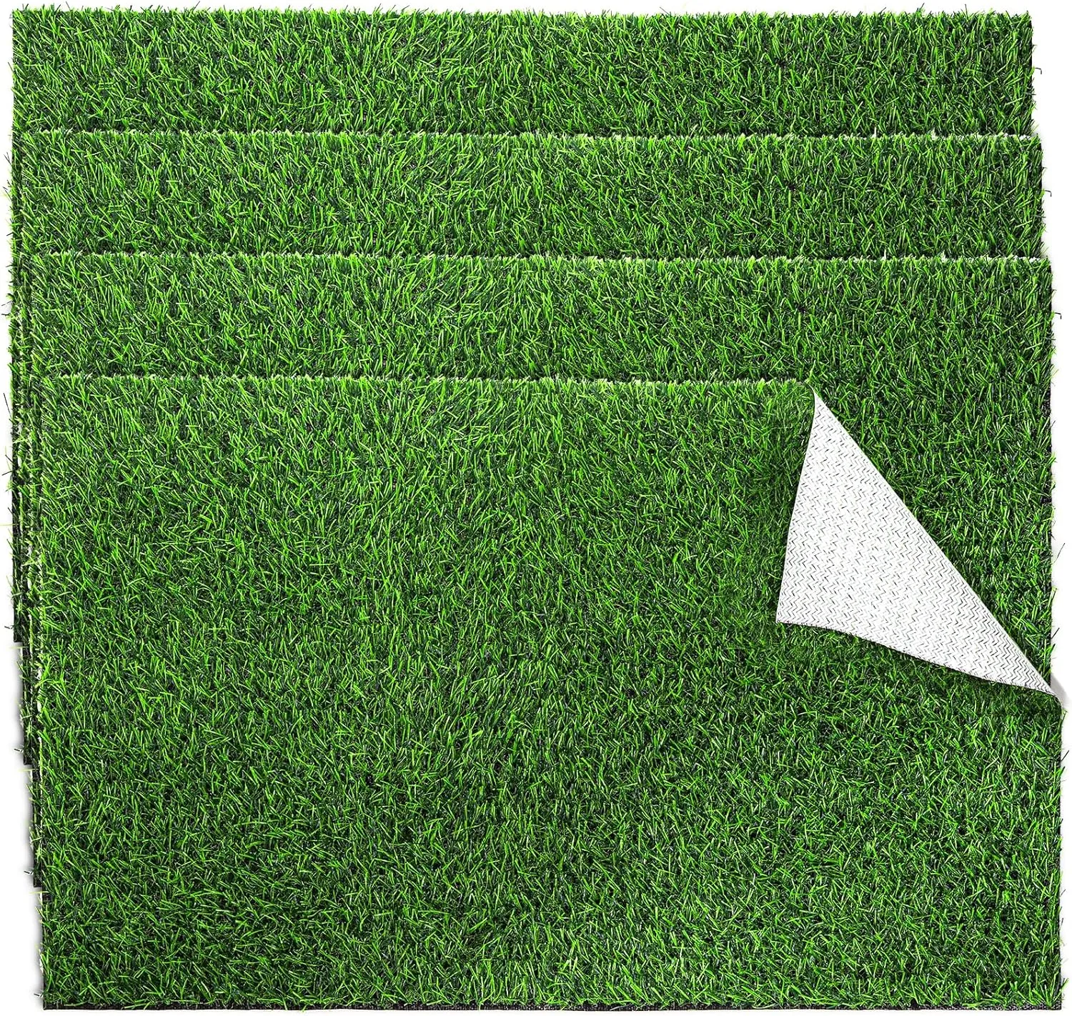 Fasmov 4 Pack Artificial Grass Guinea Pig Pee Pads, 15.7  23.6 Inch Fake Grass Rug Rabbit Grass Mat Dog Grass Pee Pads Artificial Turf Pet Grass Mat, Reusable Puppy Training Turf Mat