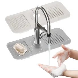 Faucet Splash Mat Sink Tray Water Drainage Pad Sponge Soap Holder