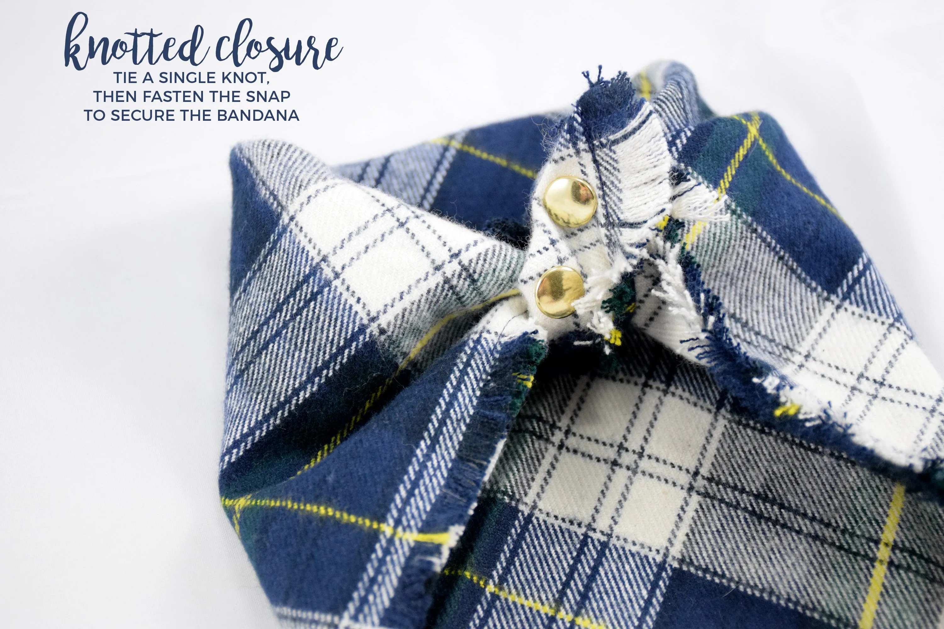 FIRESIDE Fringed Flannel Dog Bandana - Snap/Tie On Cotton Scarf