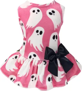 Fitwarm Halloween Ghost Dog Dress, Funny Dog Halloween Costumes, Doggy Clothes for Small Dogs Girl, Pet Apparel, Pink, White, Black, Medium