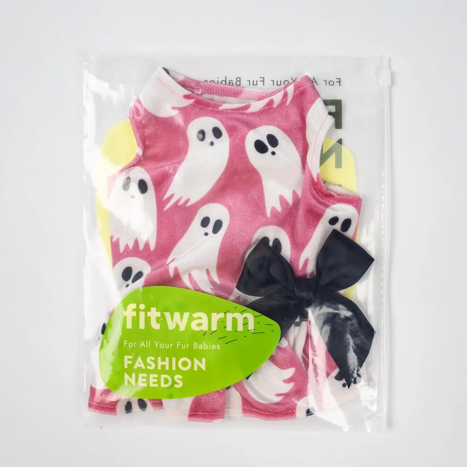 Fitwarm Halloween Ghost Dog Dress, Funny Dog Halloween Costumes, Doggy Clothes for Small Dogs Girl, Pet Apparel, Pink, White, Black, Medium