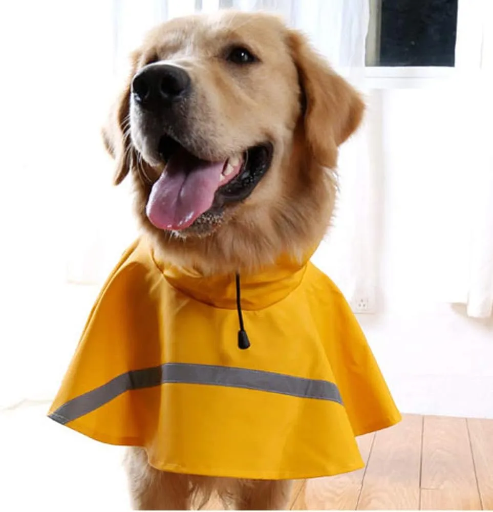 HAPEE Dog Raincoats for Large Dogs with Reflective Strip Hoodie,Rain Poncho Jacket for Dogs
