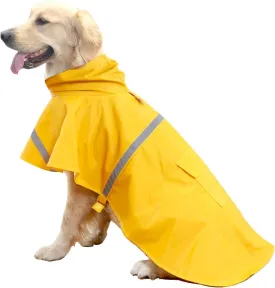 HAPEE Dog Raincoats for Large Dogs with Reflective Strip Hoodie,Rain Poncho Jacket for Dogs