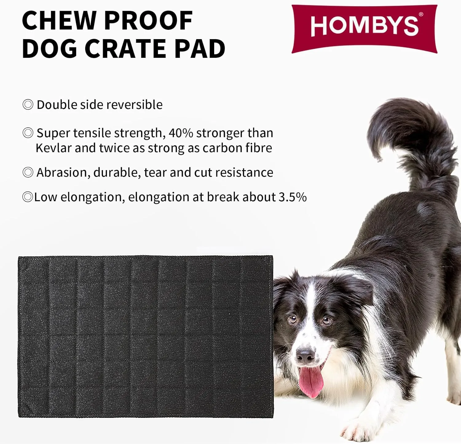 HOMBYS Chew Proof Dog Crate Bed Mat, 18"x29" Indestructible Kennel Pad for Aggressive Chewers, Plaid Durable Puppy Crate Mats for Small Dogs Cages