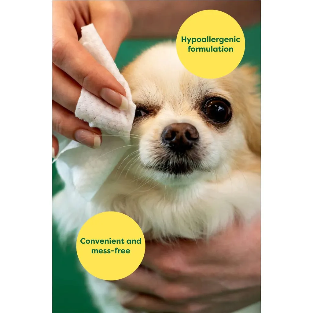 Hypoallergenic Dirt & Tear Stain Removal Fragrance Free Dog Eye Wipes 70ct