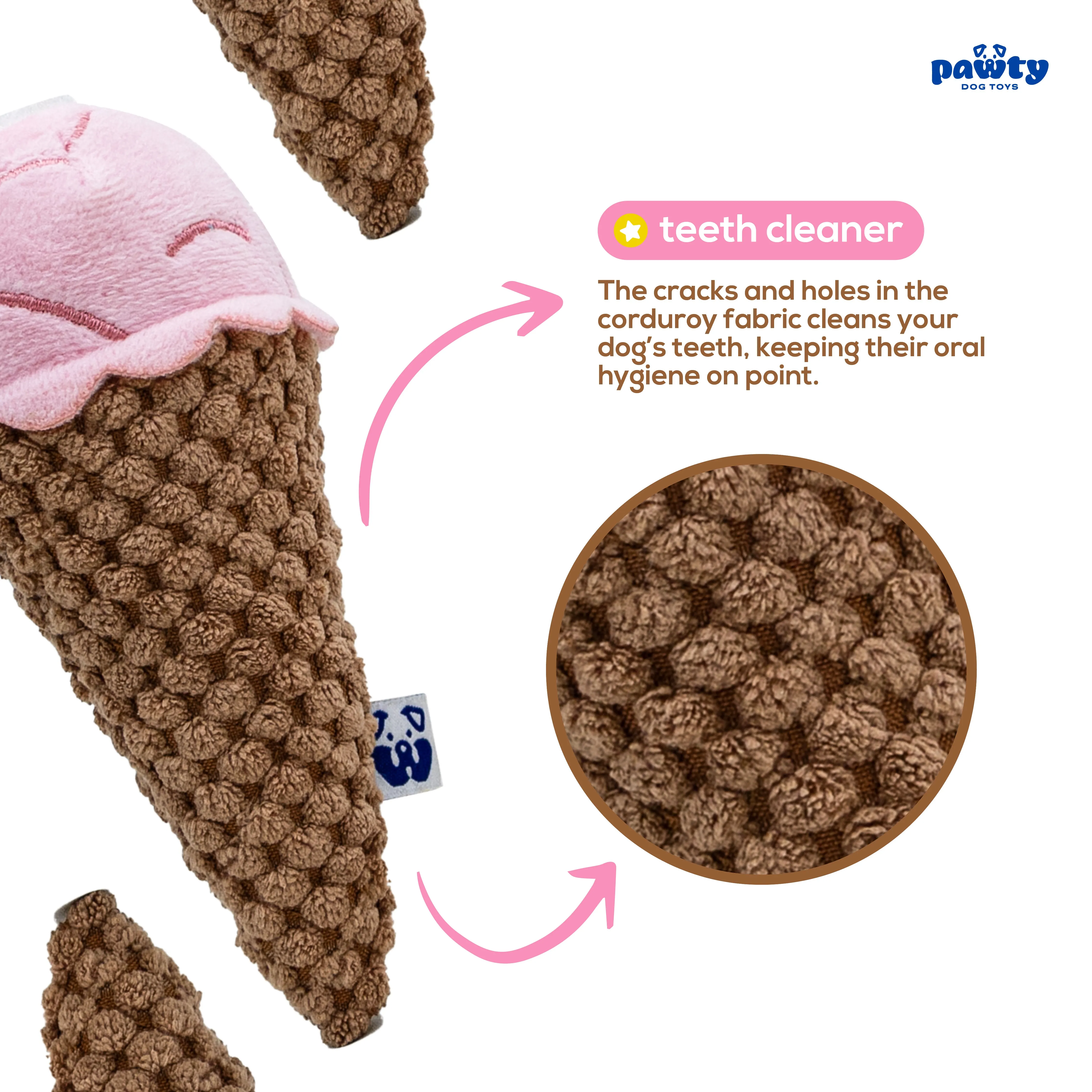 ICE CREAM PLUSH DOG TOY