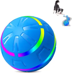 Interactive Dog Toy Ball, Pet Ball with LED Lights, Motion Activated Automatic Rolling Ball Toys for Small, Medium Dogs, USB Rechargeable, Blue