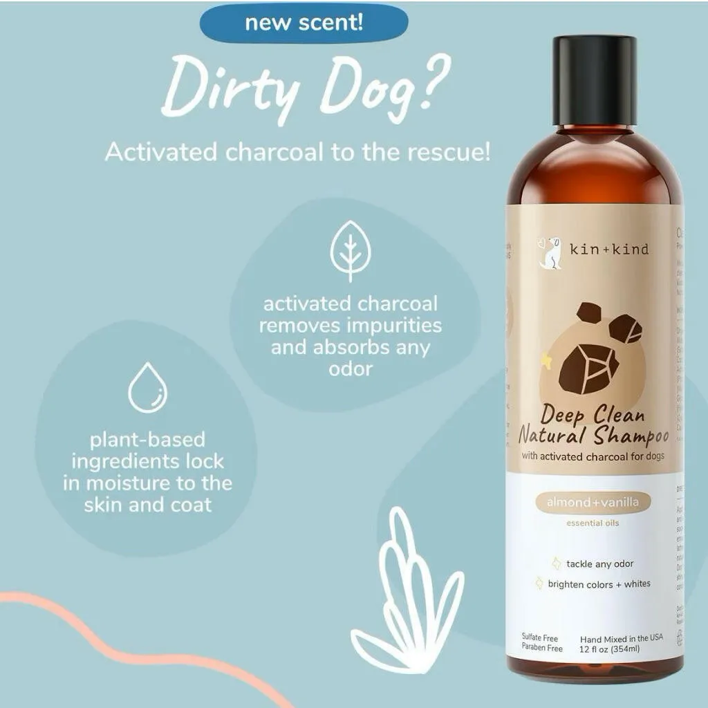 kin kind Deep Clean Natural Almond & Vanilla Shampoo for Dogs (12 oz)
