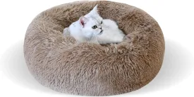 KINGROCK Fluffy Donut Dog Bed- Round Anti Anxiety Dog Bed, Washable and chew Proof for cat Bed, Cozy Calming cat Bed