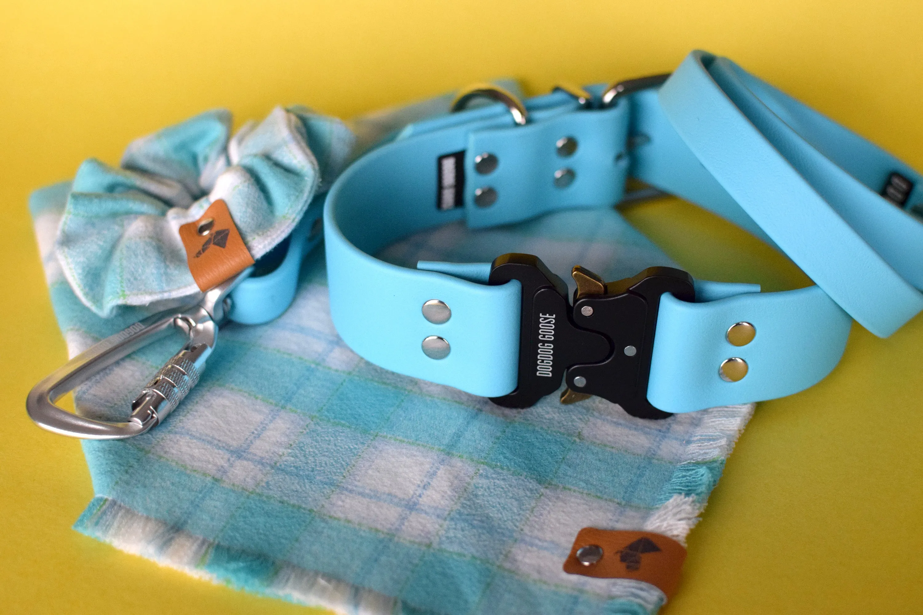 LARIMAR Fringed Flannel Dog Bandana - Snap/Tie On Cotton Scarf