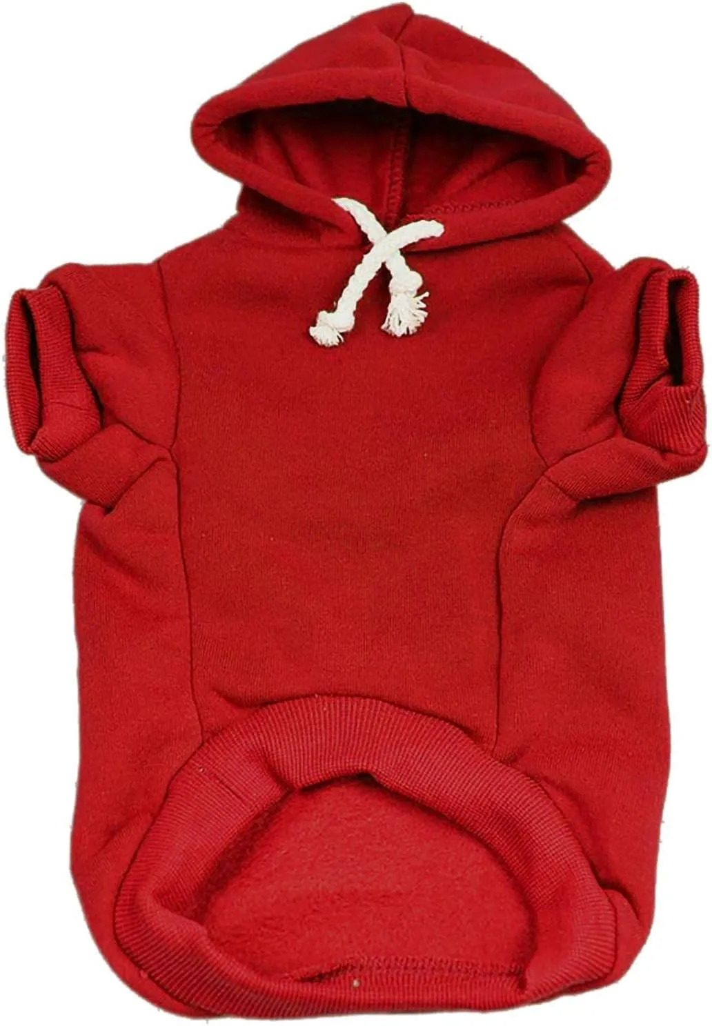 Little Devil Costume Halloween Dog Hoodie Fleece Lined Pullover Sweatshirt with Leash Hole (Red, Medium 111)