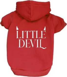 Little Devil Costume Halloween Dog Hoodie Fleece Lined Pullover Sweatshirt with Leash Hole (Red, Medium 111)