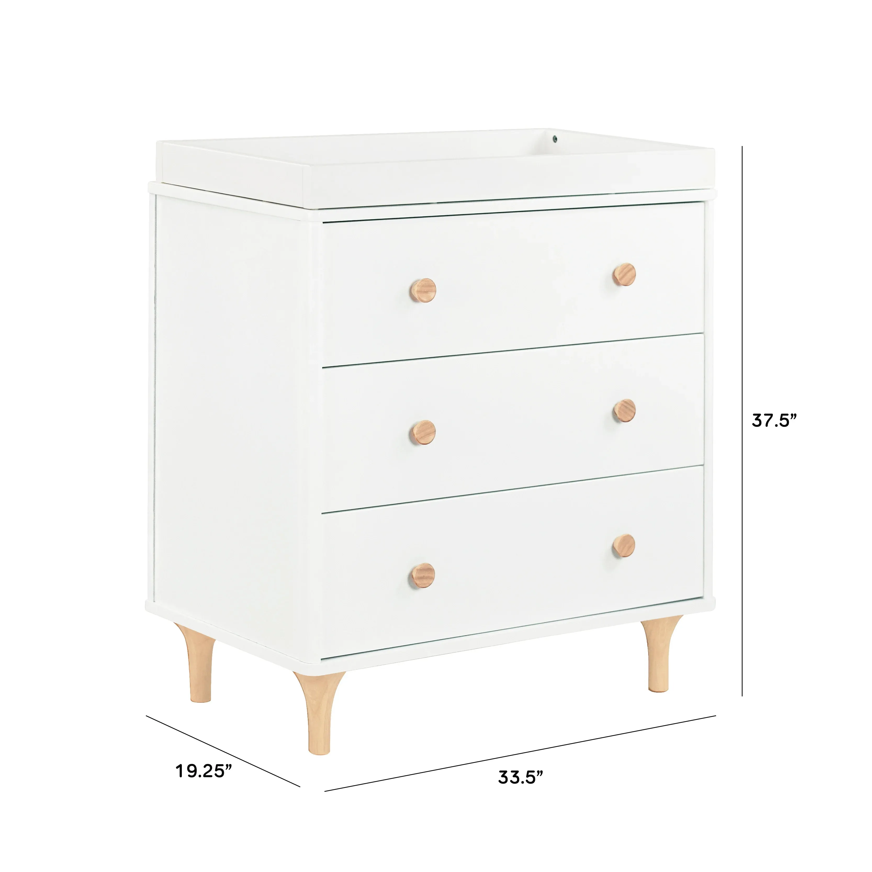 Lolly 3-Drawer Changer Dresser with Removable Changing Tray | Grey