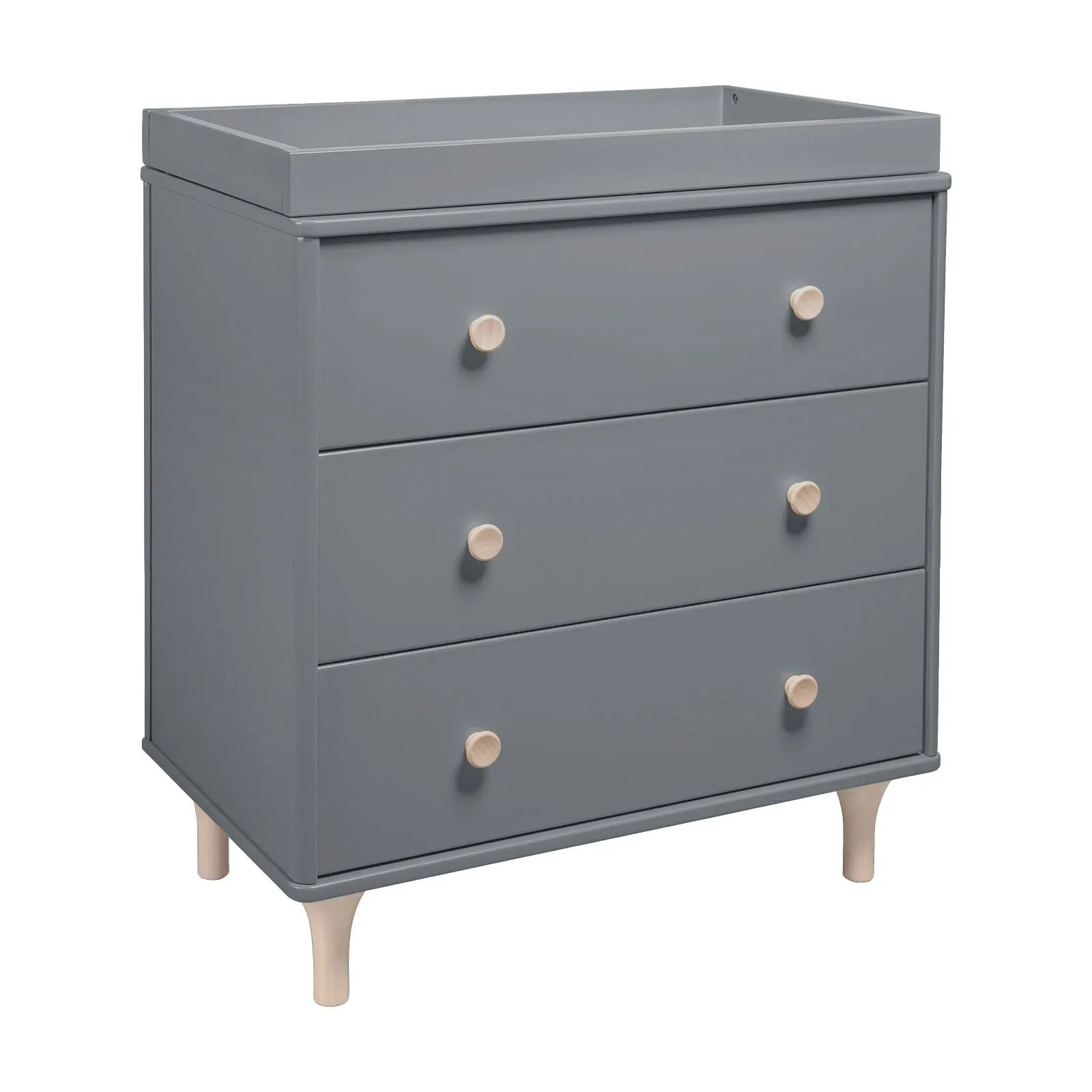 Lolly 3-Drawer Changer Dresser with Removable Changing Tray | Grey
