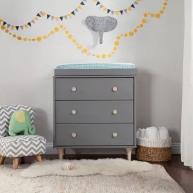 Lolly 3-Drawer Changer Dresser with Removable Changing Tray | Grey